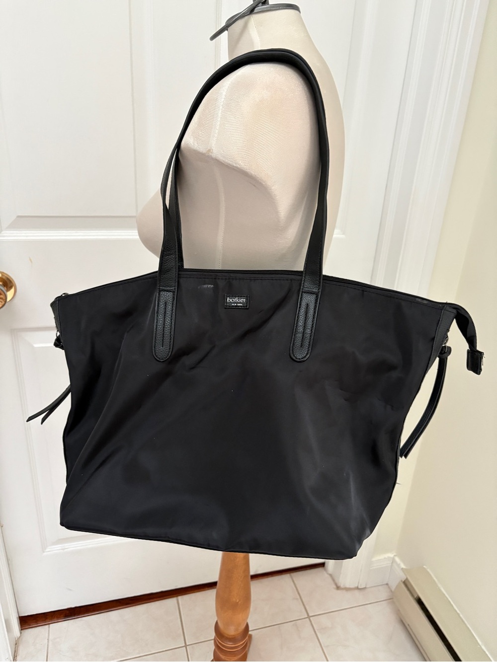 Botkier Black Nylon Tote with Leather Straps